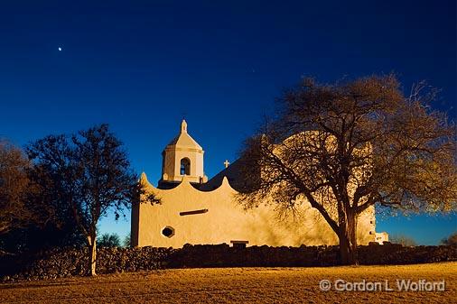 Mission Espiritu Santo At Dusk_44438.jpg - Photographed at Goliad, Texas, USA.